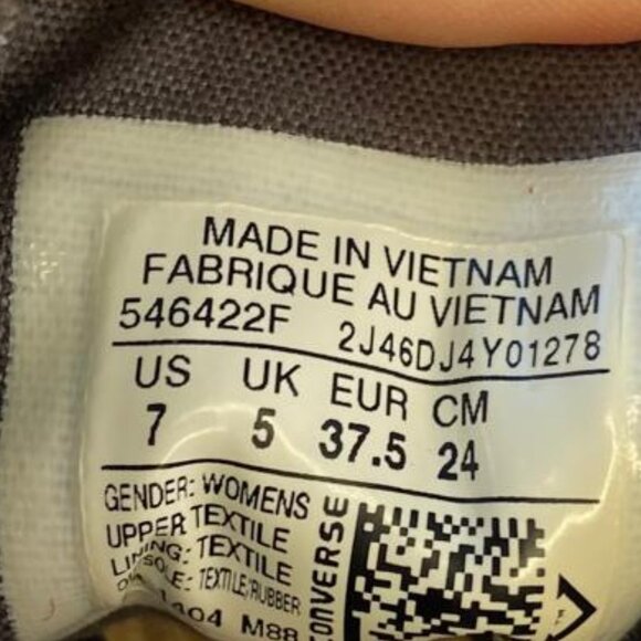 Converse all star grey double tongue low top sneakers, Size 7 - Picture 6 of 6